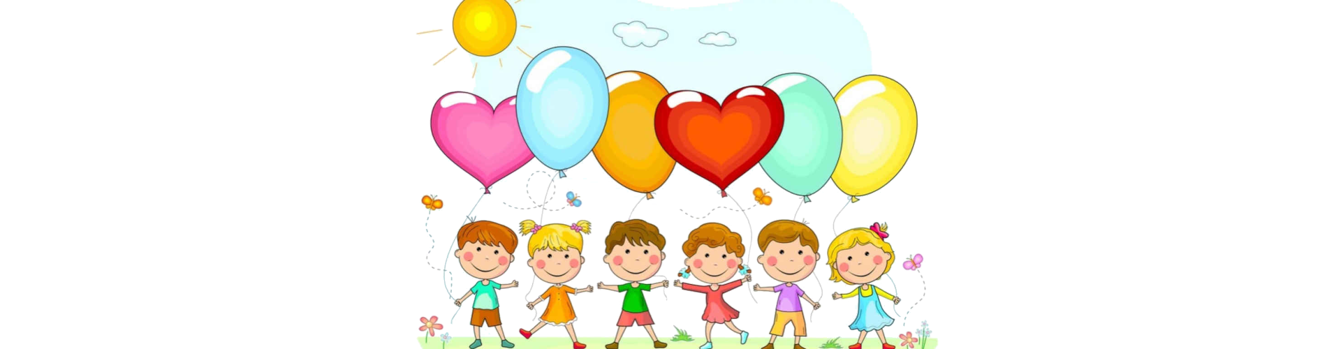 Dzieci z kolorowymi balonami