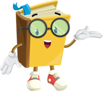 Rysunek - żółta książka w okularach