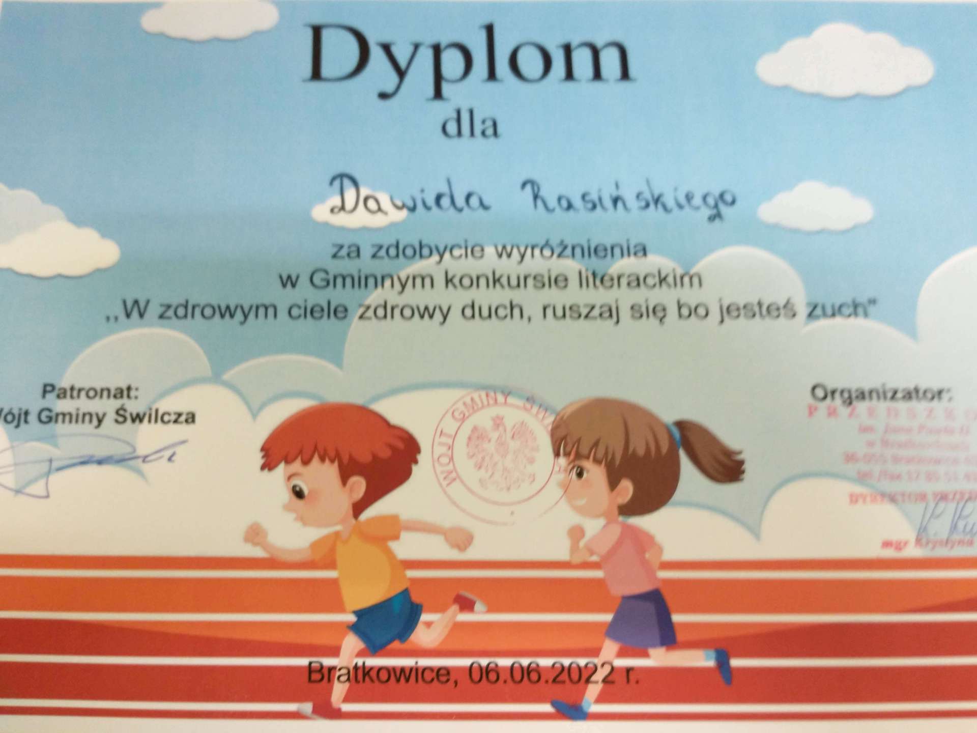 Dyplom dla Dawida