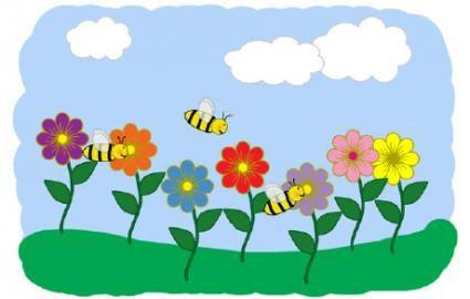 Kolorowe kwiatki, pszczółki