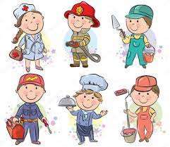 Dzieci pielęgniarka, strażak, murarz, kucharz